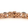 "Wholesaler Closing Down Must Be Sold" 14K Rose Gold, Blue Sapphire and Diamond, Decorative Triple Line Bracelet - 7