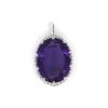 "Wholesaler Closing Down Must Be Sold" 14K White Gold, 26.02ct Amethyst and Diamond, Halo Cocktail Pendant - 2