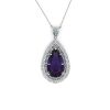 "Wholesaler Closing Down Must Be Sold" 14K White Gold, Amethyst, Topaz and Diamond, Halo Statement Necklace