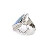 "Wholesaler Closing Down Must Be Sold" 14K White Gold, 6.69ct Natural Solid Black Lightning Ridge Opal and Diamond, Statement Ring - 4