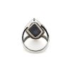 "Wholesaler Closing Down Must Be Sold" 14K White Gold, 6.69ct Natural Solid Black Lightning Ridge Opal and Diamond, Statement Ring - 5