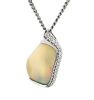 "Wholesaler Closing Down Must Be Sold" 14K White Gold, 4.80ct Andamooka Opal and Diamond, Statement Pendant