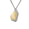 "Wholesaler Closing Down Must Be Sold" 14K White Gold, 4.80ct Andamooka Opal and Diamond, Statement Pendant - 2