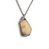 "Wholesaler Closing Down Must Be Sold" 14K White Gold, 4.80ct Andamooka Opal and Diamond, Statement Pendant - 5