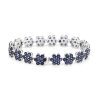 "Wholesaler Closing Down Must Be Sold" 14K White Gold and Blue Sapphire, Flower Design Bracelet - 2