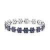 "Wholesaler Closing Down Must Be Sold" 14K White Gold and Blue Sapphire, Flower Design Bracelet - 6