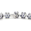 "Wholesaler Closing Down Must Be Sold" 14K White Gold and Blue Sapphire, Flower Design Bracelet - 7