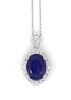 "Wholesaler Closing Down Must Be Sold" 14K White Gold, 9.49ct Tanzanite and Diamond, Antique Inspired Pendant Necklace