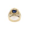 "Wholesaler Closing Down Must Be Sold" 14K Yellow Gold, Blue Sapphire and Diamond, Filigree Cut Out Ring - 4