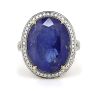 "Wholesaler Closing Down Must Be Sold" 14K Yellow Gold, 13.25ct Tanzanite and Diamond, Halo Cocktail Ring