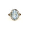 "Wholesaler Closing Down Must Be Sold" 14K Yellow Gold, Aquamarine and Diamond, Vintage Style Halo Ring - 2