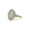 "Wholesaler Closing Down Must Be Sold" 14K Yellow Gold, Aquamarine and Diamond, Vintage Style Halo Ring - 3