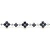 "Wholesaler Closing Down Must Be Sold" 14K White Gold, Blue Sapphire and Diamond, Floral Design Bracelet - 3